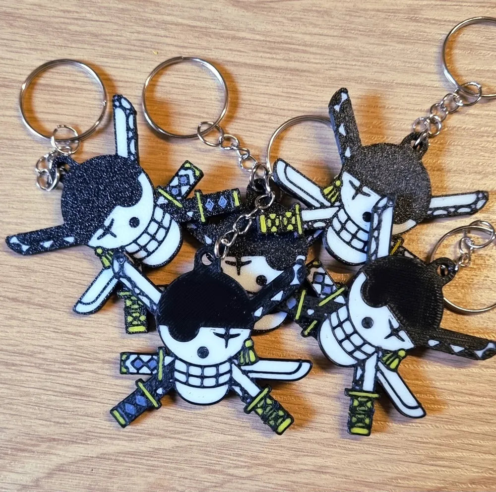 Roronoa Zoro emblem from One Piece Keychain - Poetic Vision