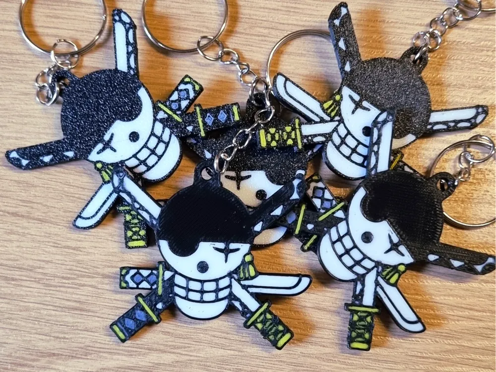 Roronoa Zoro emblem from One Piece Keychain - Poetic Vision