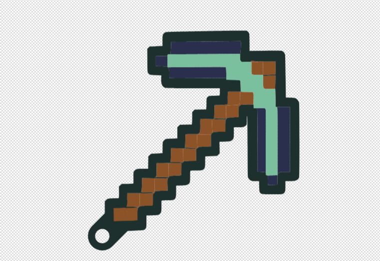 Minecraft Pickaxe Keychain