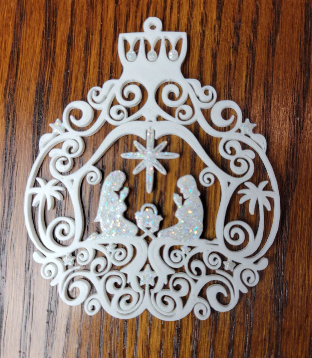Manger Christmas Ornament