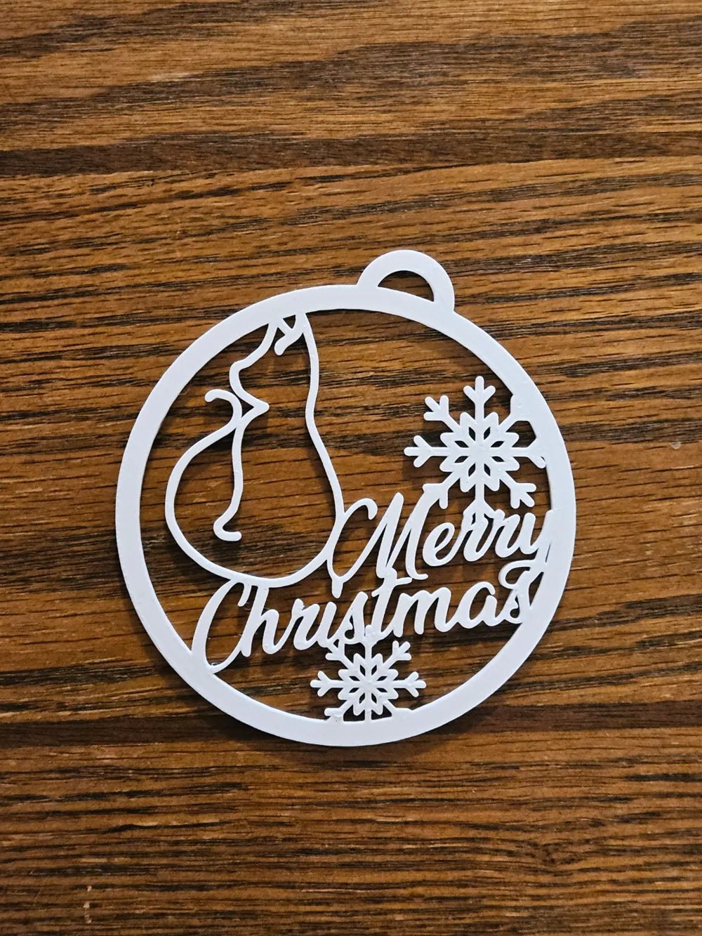 Merry Christmas Ornament Cat