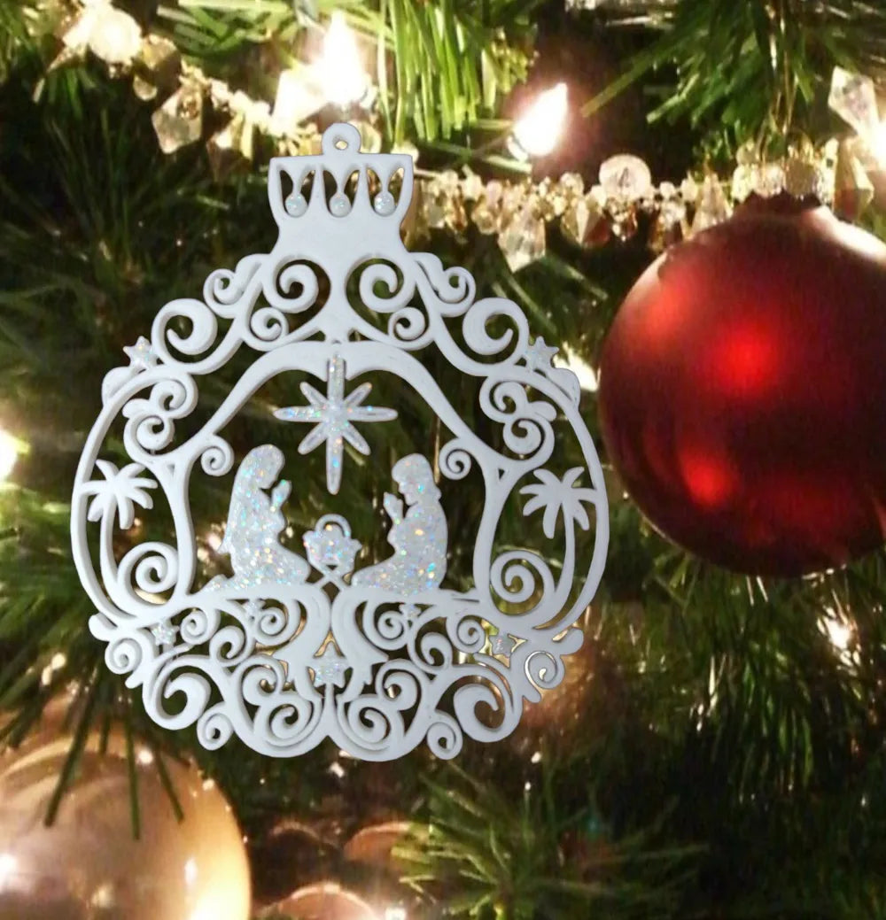 Manger Christmas Ornament