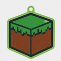 Minecraft Grass Block Keychain