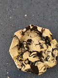 Moulded Circle Ashtray – White with Hints of Black & Yellow - Poetic Vision