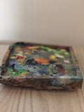 Moulded Square Plate with hints of colours