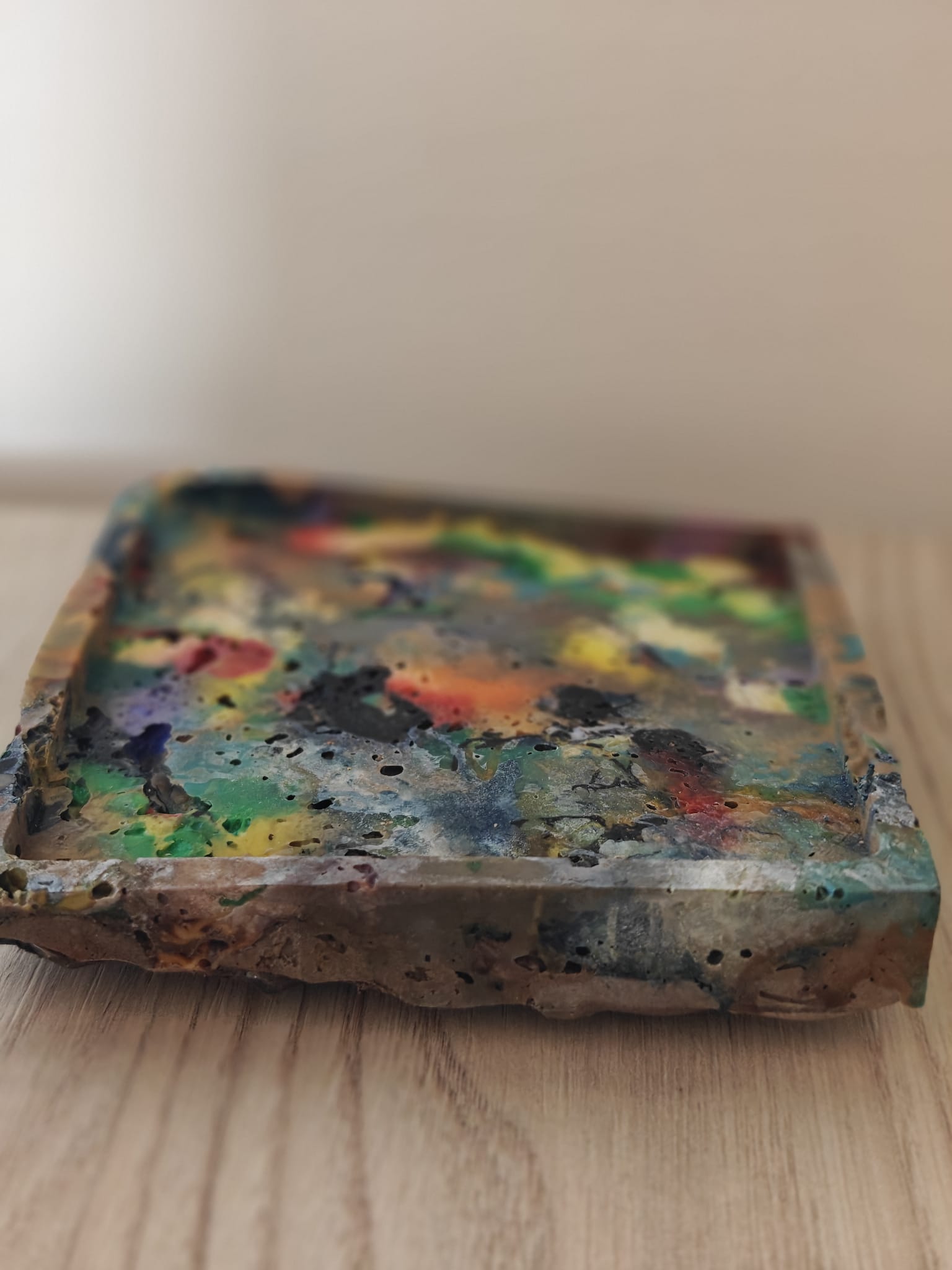 Moulded Square Plate with hints of colours