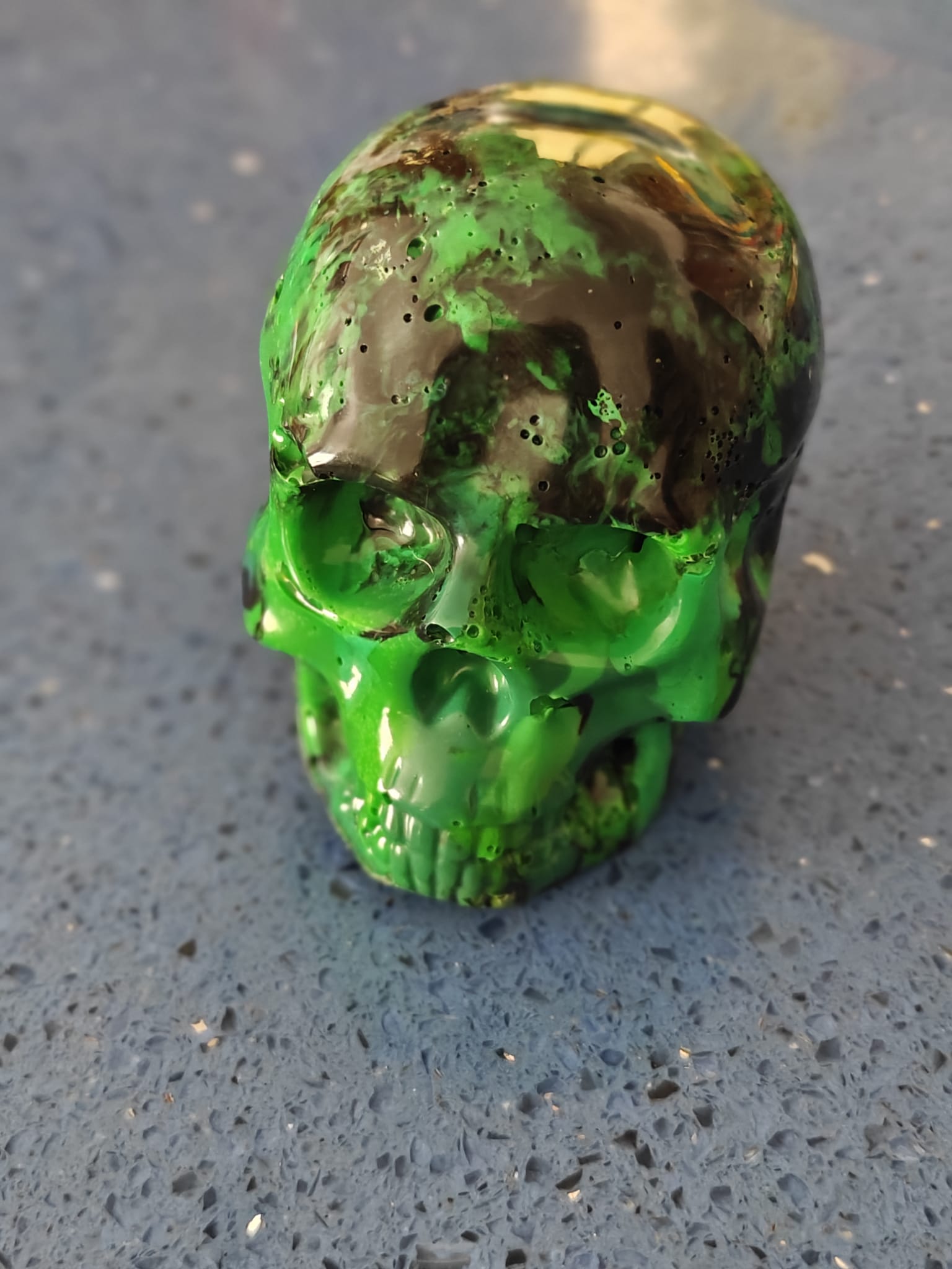 Moulded Skull and Square Ashtray - Green & Black Bundle